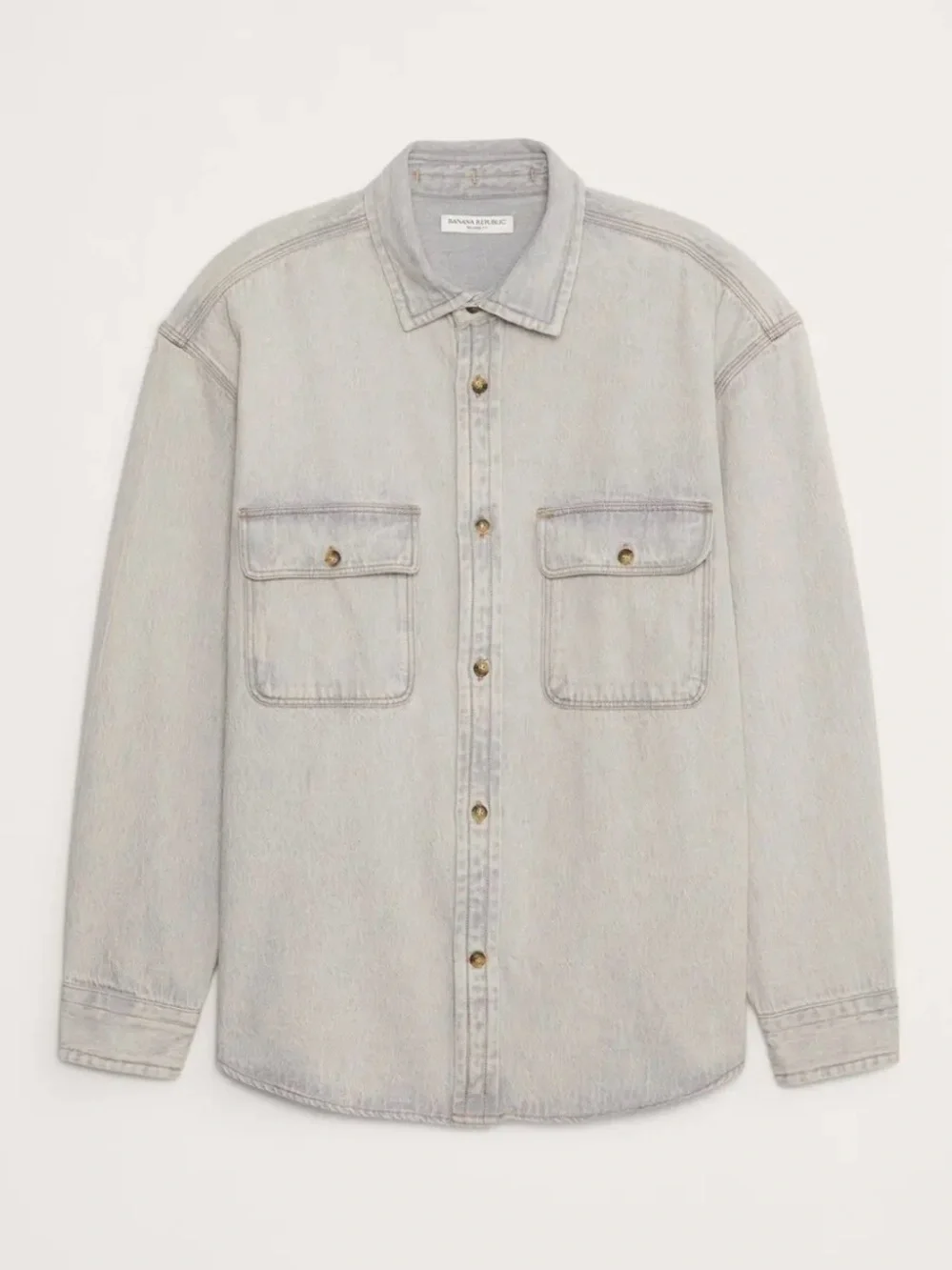 Banana Republic Light Gray Denim Shirt Jacket